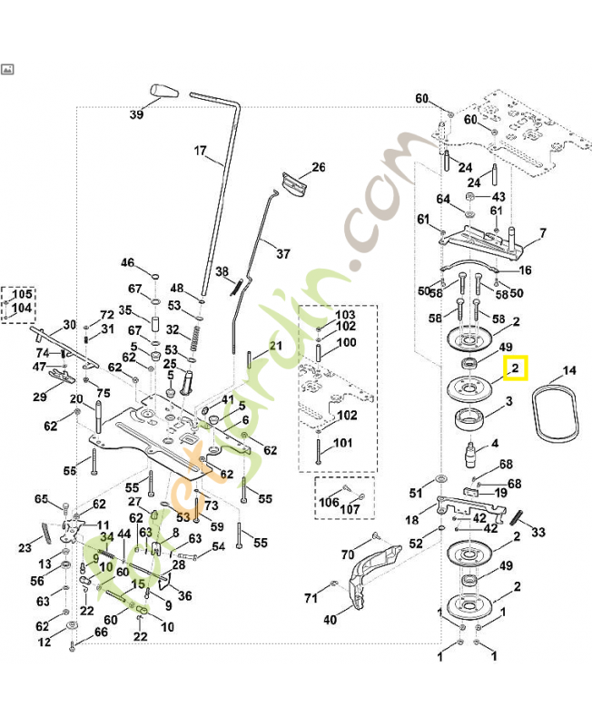 Poulie a gorge 6170-162-4100. Pièce de rechange Sithl / Vicking