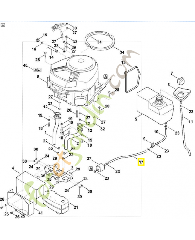 Tuyau de carburant 6170-350-2720. Pièce de rechange Sithl / Vicking