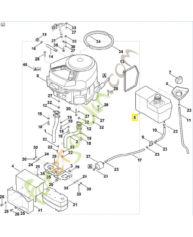 Réservoir d'essence 6170-351-0405. Pièce de rechange Sithl / Vicking