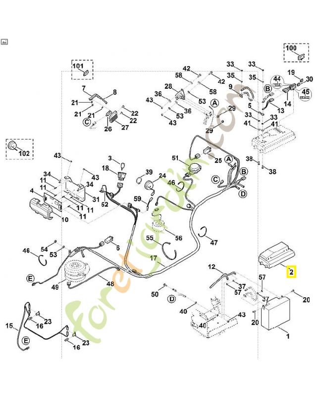 Couvercle de batterie 6170-403-0200. Pièce de rechange Sithl / Vicking