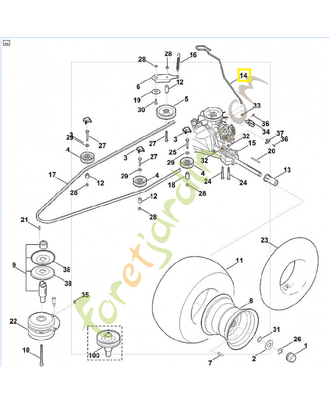 Levier 6170-647-3510. Pièce de rechange Sithl / Vicking