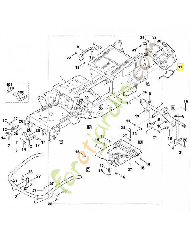 Support de batterie 6170-403-0410. Pièce de rechange Sithl / Vicking
