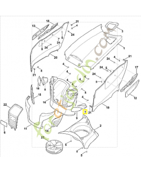 Réflecteur gauche 6170-403-1210. Pièce de rechange Sithl / Vicking