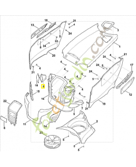 Réflecteur droit 6170-403-1215. Pièce de rechange Sithl / Vicking