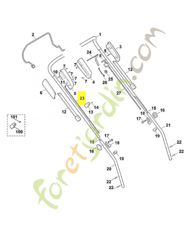 Cable de commande autostop stihl réf. 6356-700-7531