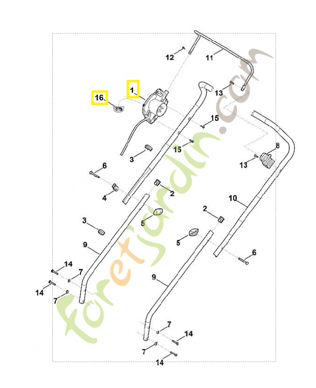 Commutateur m/a 6311-430-0400. Pièce détachée Stihl / Vicking