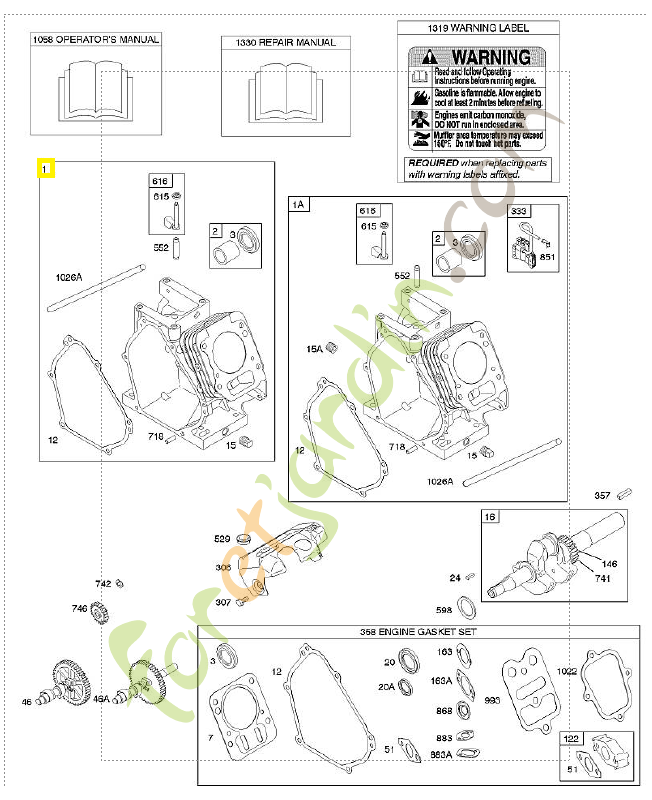 699510 Ensemble cylindre 0003-000-1723. Pièce de rechange pour moteur thermique Briggs et Straton 699510 Ensemble cylindre 0003-000-1723. Pièce de rechange pour moteur thermique Briggs et Straton