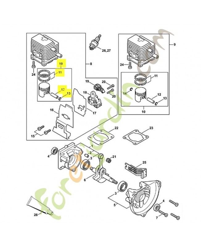 Piston d 34 4137-030-2010 stihl