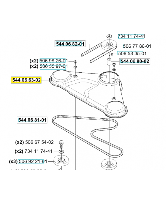 Carter de courroie 544066302. Pièce de rechange Husqvarna