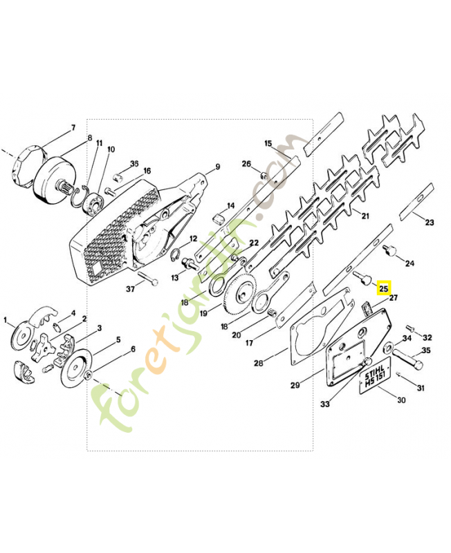 Vis de guidage 4206-713-6502. Pièce de rechange Sithl / Vicking