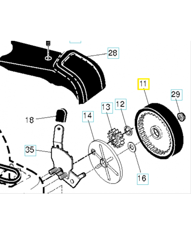 Roue complète 581009205. Pièce de rechange Husqvarna