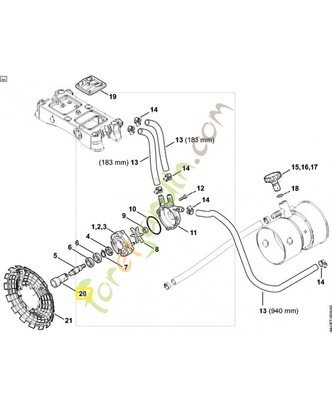 Pièce d'accouplement 4244-162-3100. Pièce de rechange Sithl / Vicking