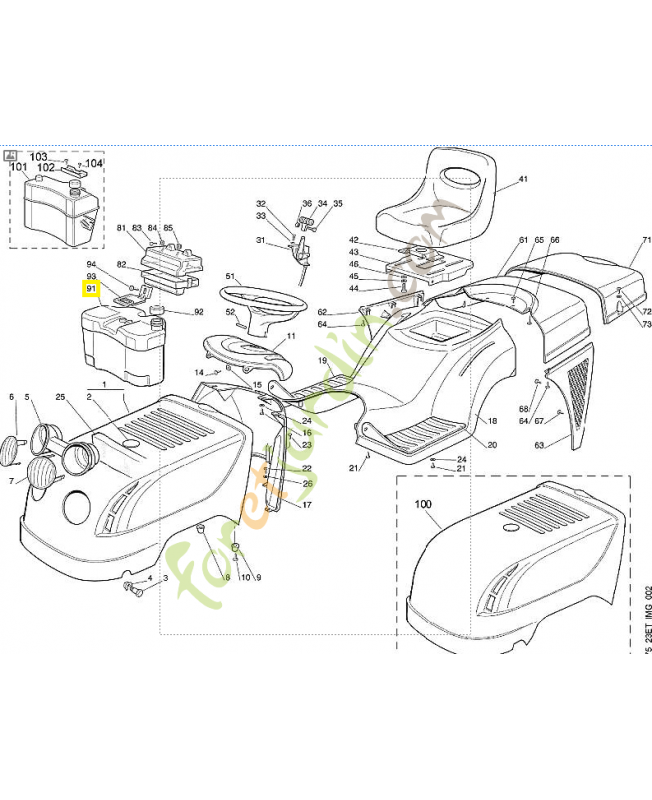 Réservoir d'essence 6125-351-0402. Pièce de rechange Sithl / Vicking