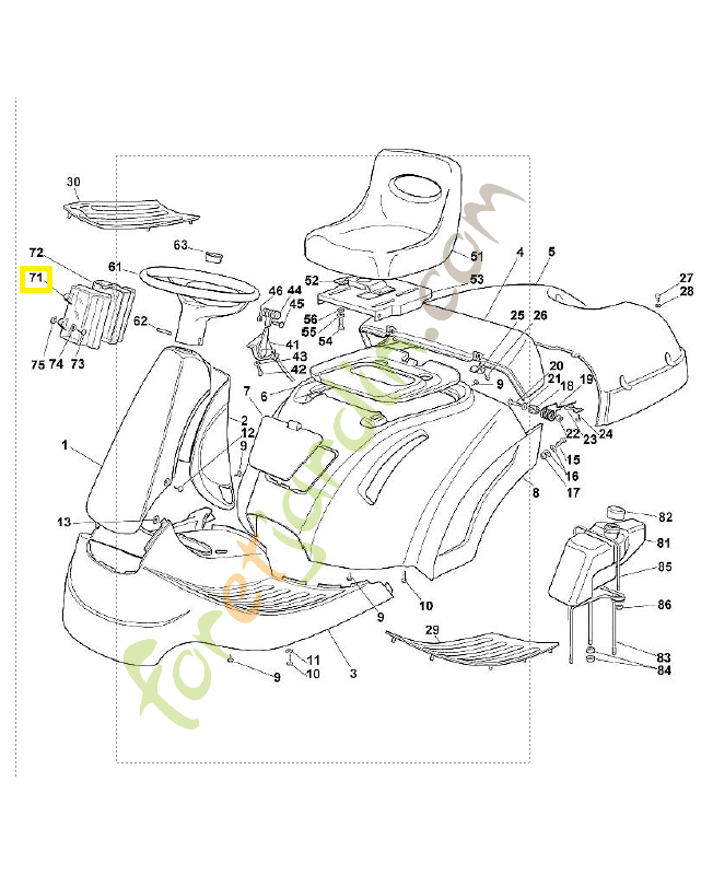 Carter supérieur 6125-432-1210. Pièce de rechange Sithl / Vicking