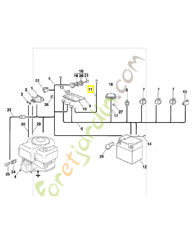 Câble avec diode 6125-440-0321. Pièce de rechange Sithl / Vicking