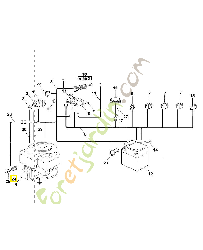 Support de l'ampoule 6125-440-1800. Pièce de rechange Sithl / Vicking