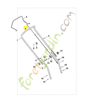 Câble arrêt moteur/arrêt lame 6336-700-7500. Pièce de rechange Sithl / Vicking