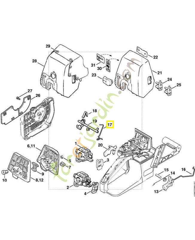 Tringlerie du starter 1125-185-2002. Pièce de rechange Sithl / Vicking