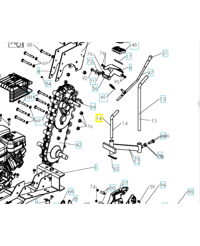 Broche de béquille 544309501. Pièce de rechange Husqvarna
