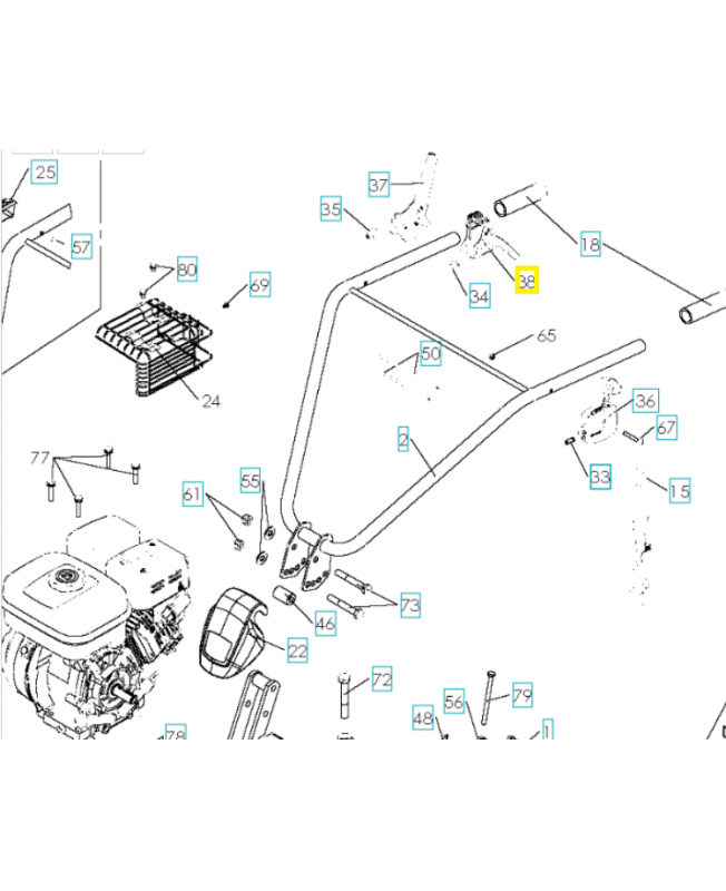Levier 577547801 husqvarna- Pièce de détachée Husqvarna