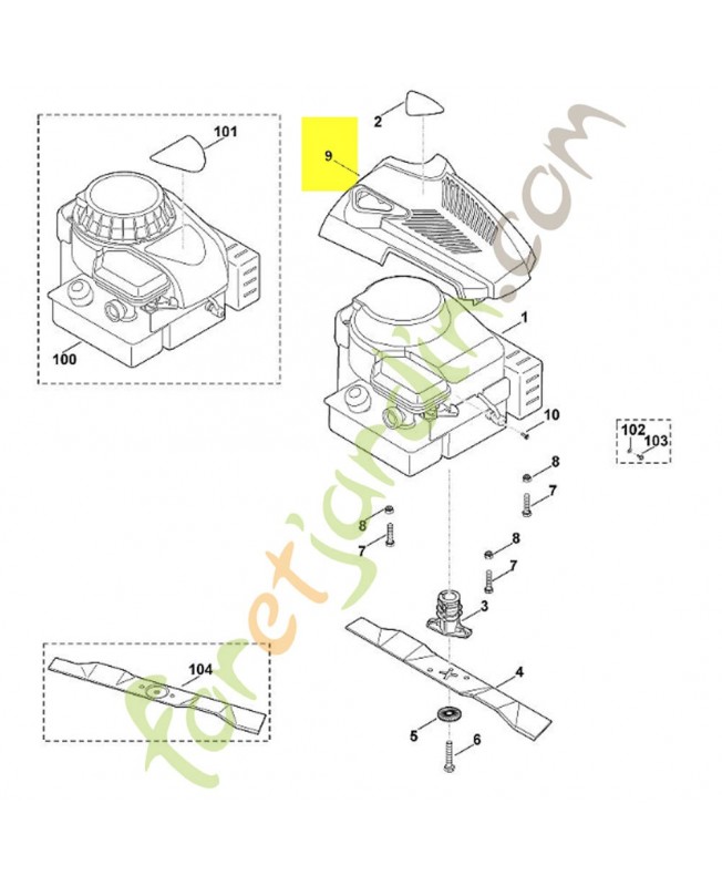 Capot moteur Stihl réf. 0000-082-0417