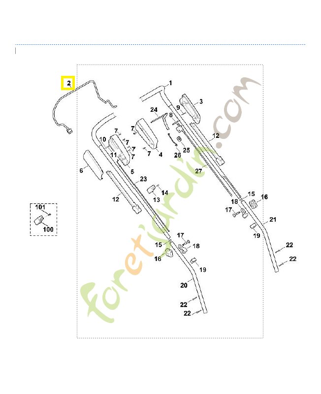Levier de commande 6103-760-1510. Pièce de rechange Sithl / Vicking Levier de commande 6103-760-1510. Pièce de rechange Sithl / Vicking