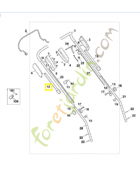 Glissière guidage gauche 6105-706-6611. Pièce de rechange Sithl / Vicking