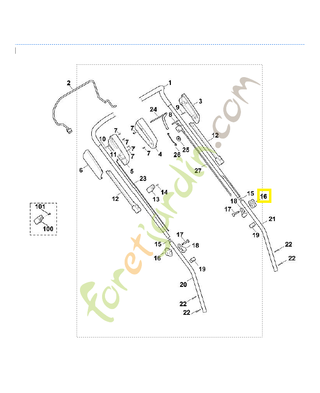 Molette de serrage 0000-760-1800. Pièce de rechange Sithl / Vicking