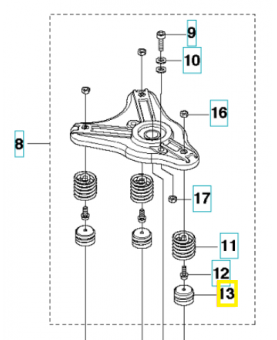 SUPPORT DE RESSORT 521910301. Pièce de rechange Husqvarna