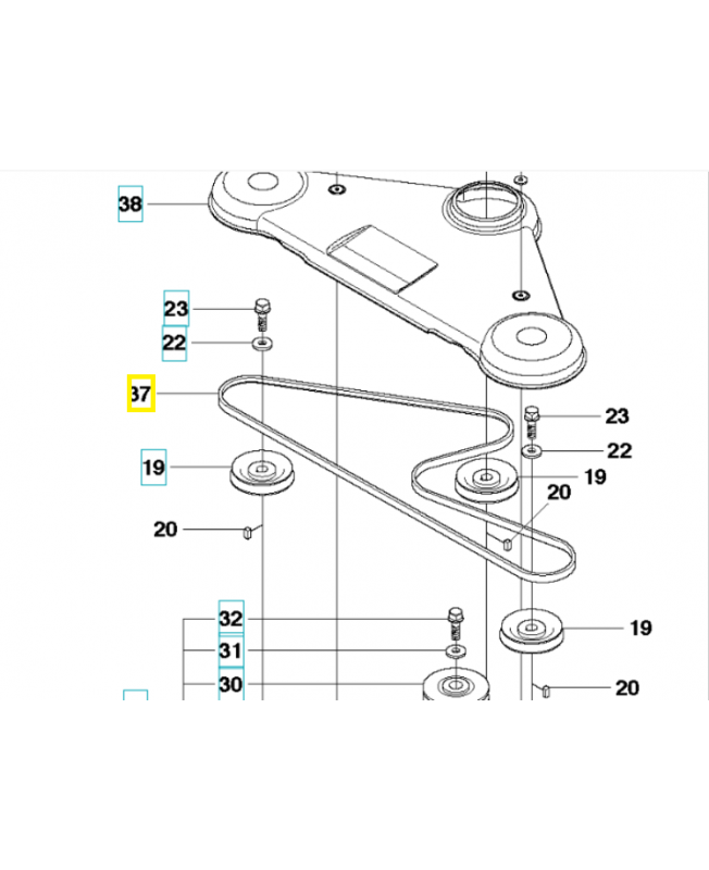 Courroie husqvarna 589533001. Pièce détachée Husqvarna