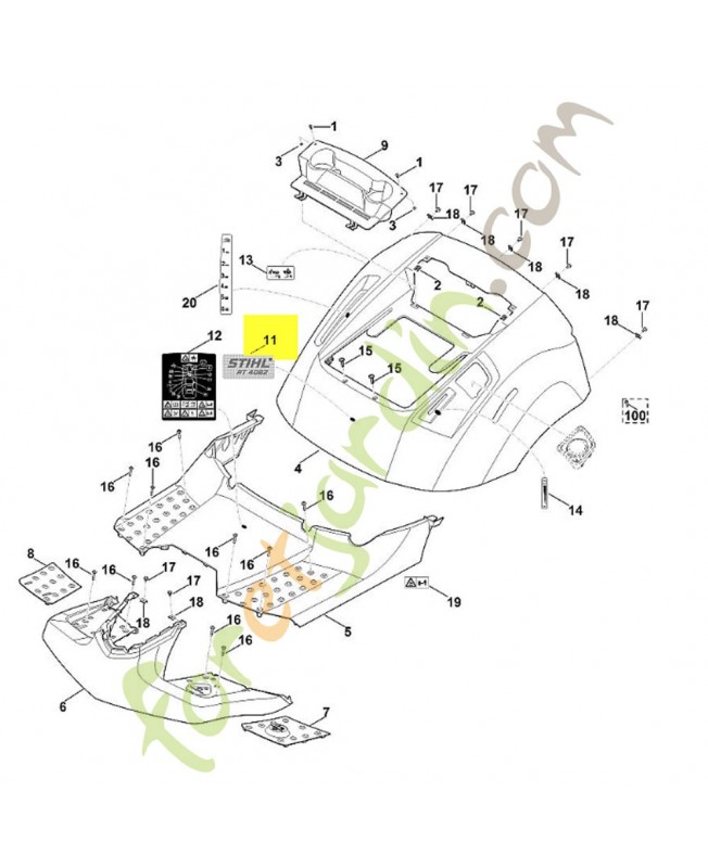Plaque matricule rt4082  référence 6140-967-1500
