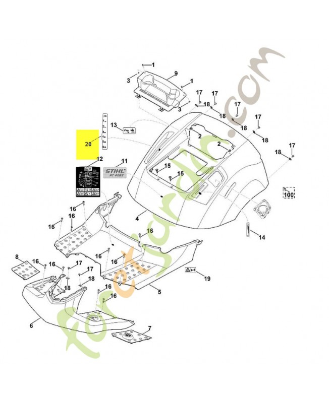 Autocollant hauteur coupe référence 6140-967-4440
