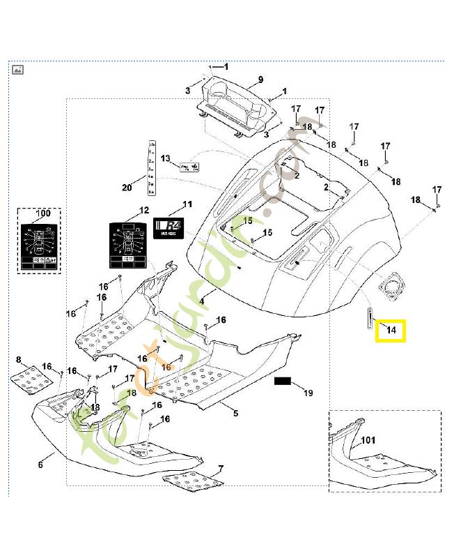 Autocollant vitesse 6140-967-4430. Pièce de rechange Sithl / Vicking