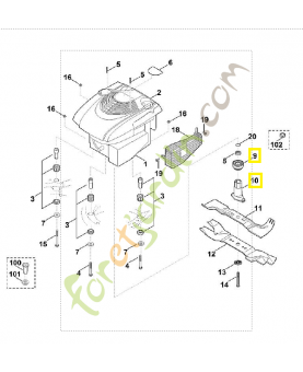 Kit de support de lame 6360-007-1080. Pièce détachée Stihl / Vicking