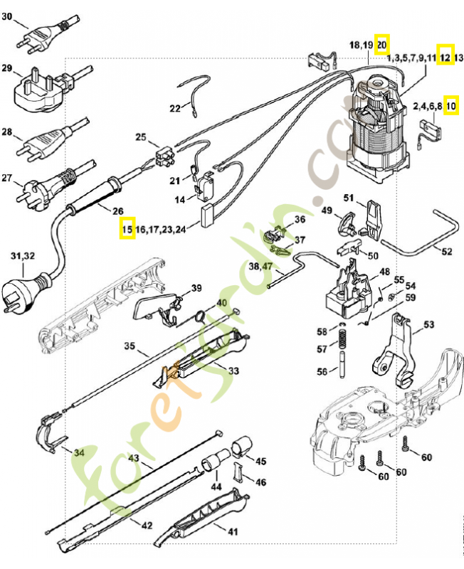 Moteur électrique 230 v/50 hz 4812-600-0253. Pièce détachée Stihl / Vicking Moteur électrique 230 v/50 hz 4812-600-0253. Pièce détachée Stihl / Vicking