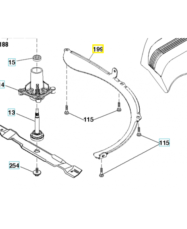 Cloison interieur carter droit 532400095 husqvarna