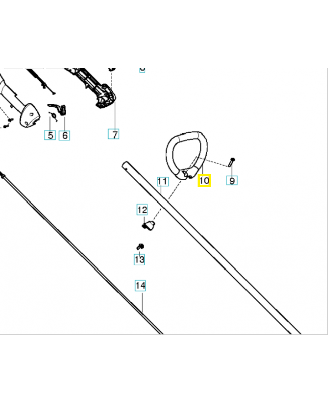 Poignée 530150076. Pièce de rechange Husqvarna