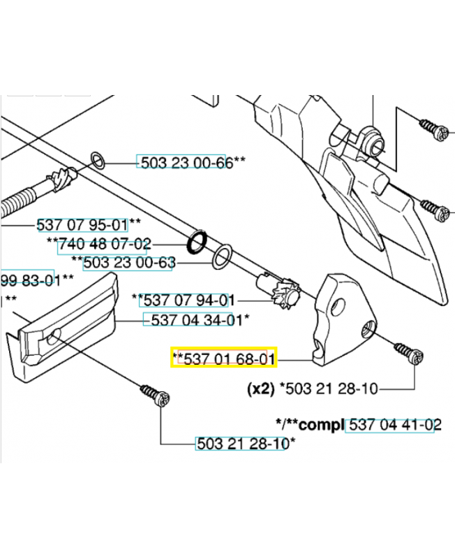 Couvercle 537016801. Pièce de rechange Husqvarna