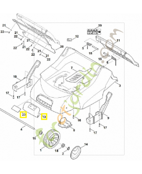 Recouvrement 0000-701-3601. Pièce détachée Stihl / Vicking