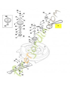 Courroie de coupe 6140-704-2110. Pièce de rechange Sithl 