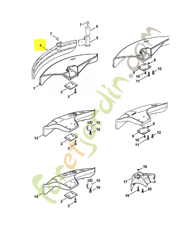Tablier 4119-716-3203. Pièce de rechange Sithl / Vicking