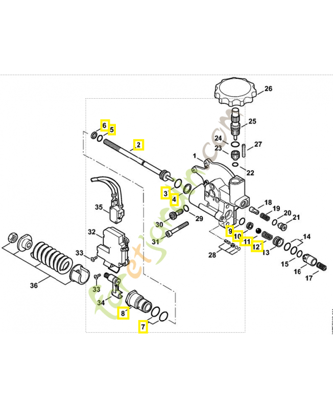 Kit de réparation pour piston distributeur 4780-007-1009. Pièce détachée Stihl / Vicking Kit de réparation pour piston distributeur 4780-007-1009. Pièce détachée Stihl / Vicking