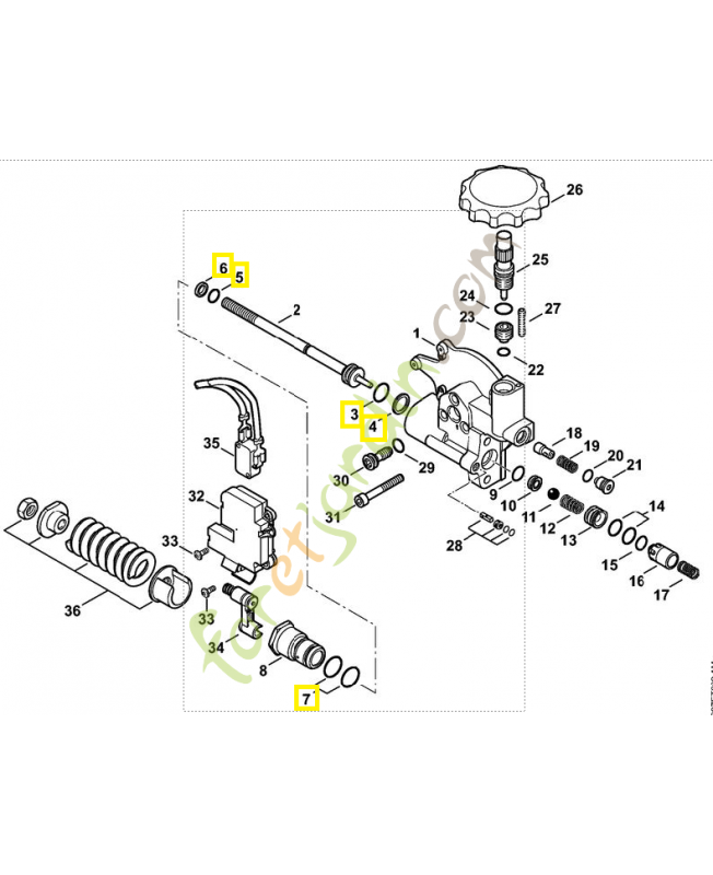 Kit de réparation pour piston distributeur 4780-007-1010. Pièce détachée Stihl / Vicking Kit de réparation pour piston distributeur 4780-007-1010. Pièce détachée Stihl / Vicking