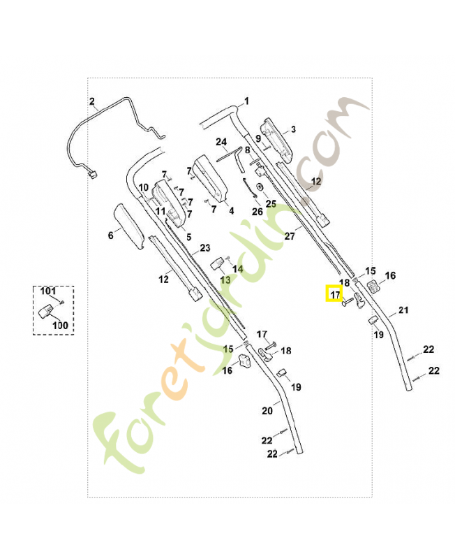 Vis m 8x50 0000-703-3705. Pièce de rechange Sithl / Vicking