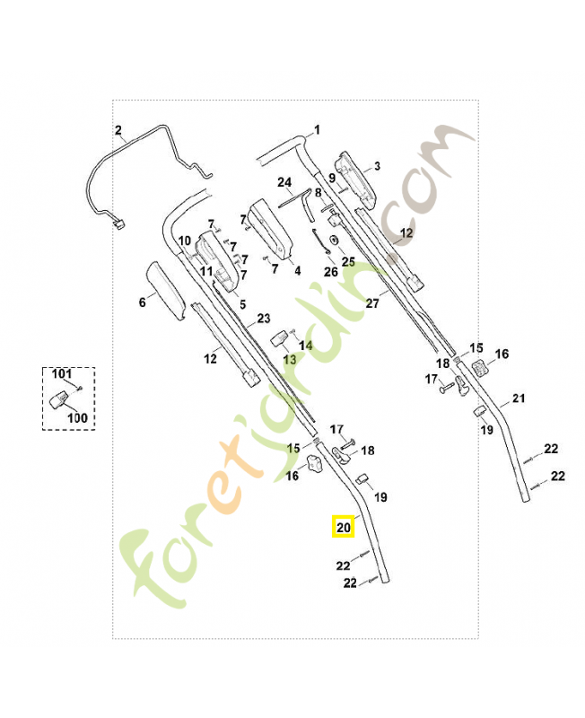 Partie inférieure du guidon 6356-763-4805. Pièce de rechange Sithl / Vicking Partie inférieure du guidon 6356-763-4805. Pièce de rechange Sithl / Vicking