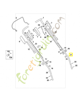 Partie inférieur guidon gauche 6356-763-4800. Pièce de rechange Sithl / Vicking