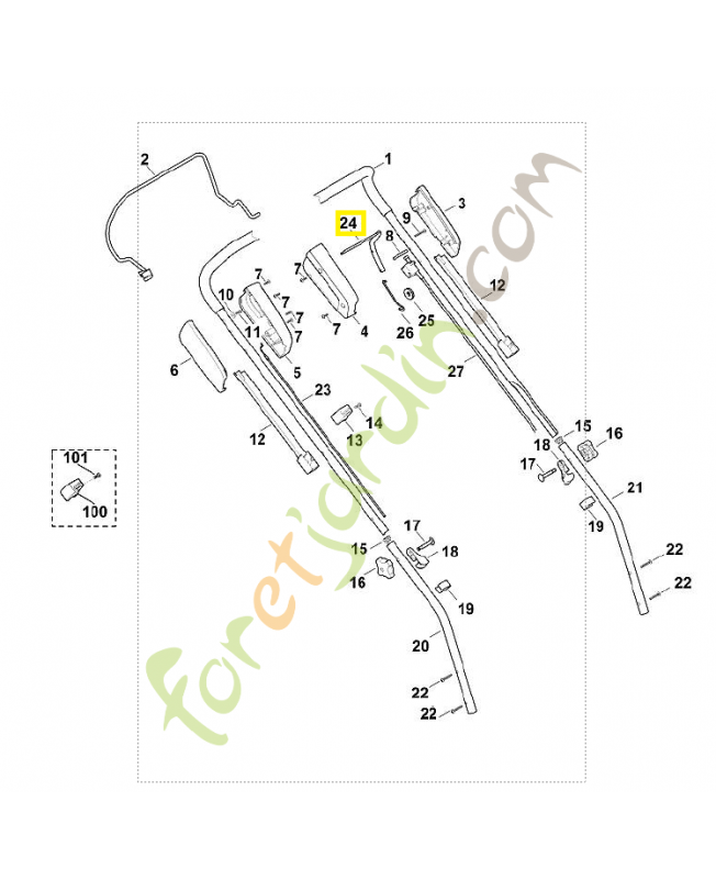 Levier de commande 6356-760-1500. Pièce de rechange Sithl Levier de commande 6356-760-1500. Pièce de rechange Sithl