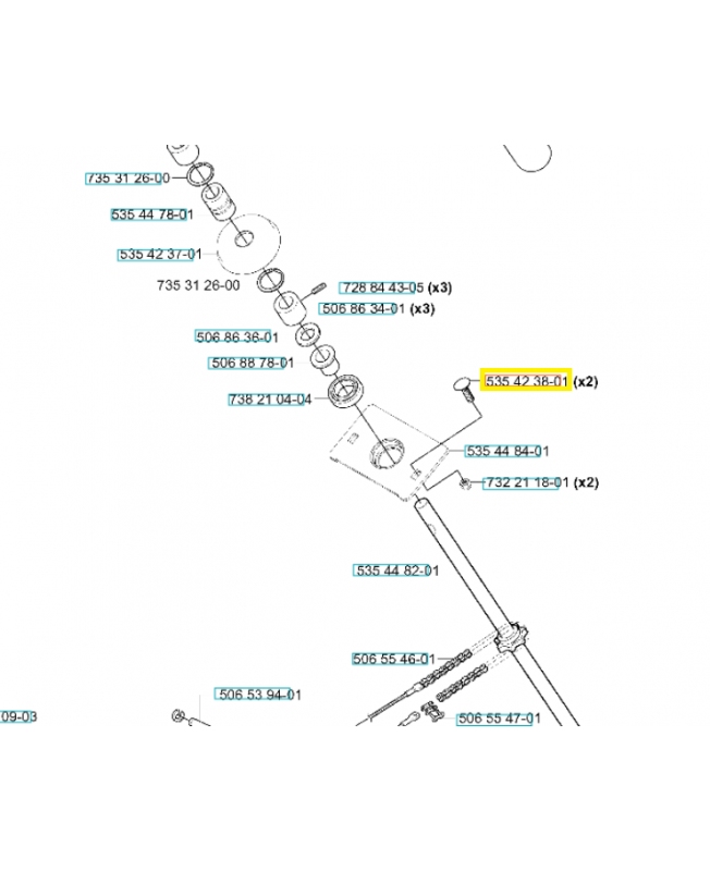 Boulon 535423801. Pièce de rechange Husqvarna
