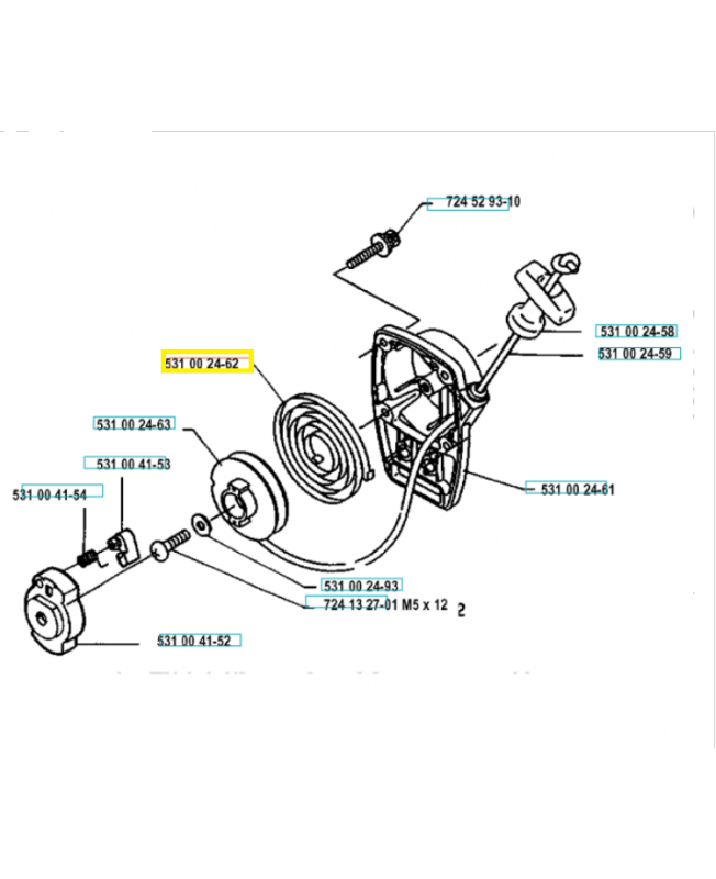Ressort 531002462. Pièce de rechange Husqvarna Ressort 531002462. Pièce de rechange Husqvarna