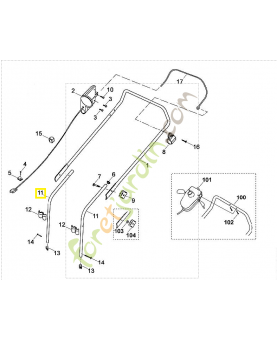 Guidon inférieur 6118-703-1205. Pièce de rechange Sithl / Vicking